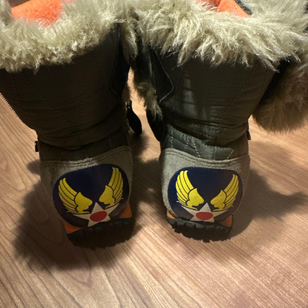 キャピタル KAPITAL MA-1 スニーカー グリーン エアフォース ボア