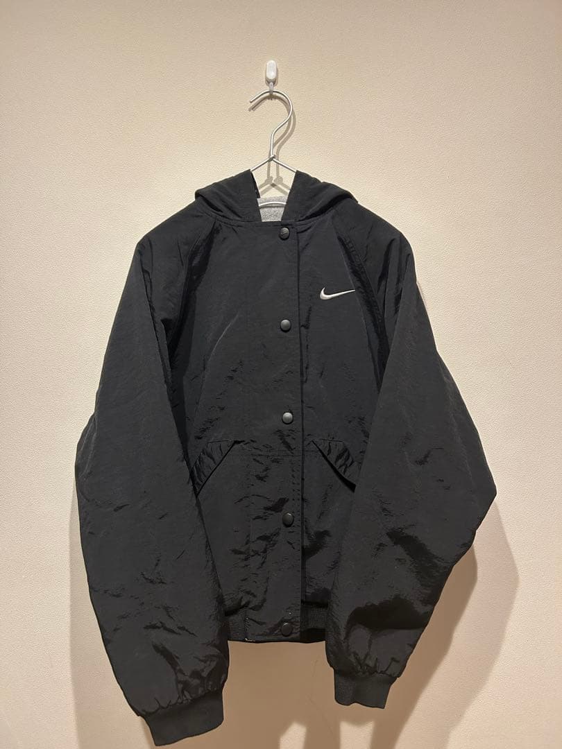00s old nike リバーシブルナイロン&フリースジャケット　フード付き