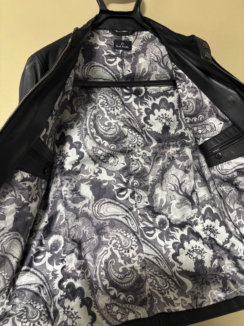 Paul Smith ブラック シングルライダースジャケット　サイズL