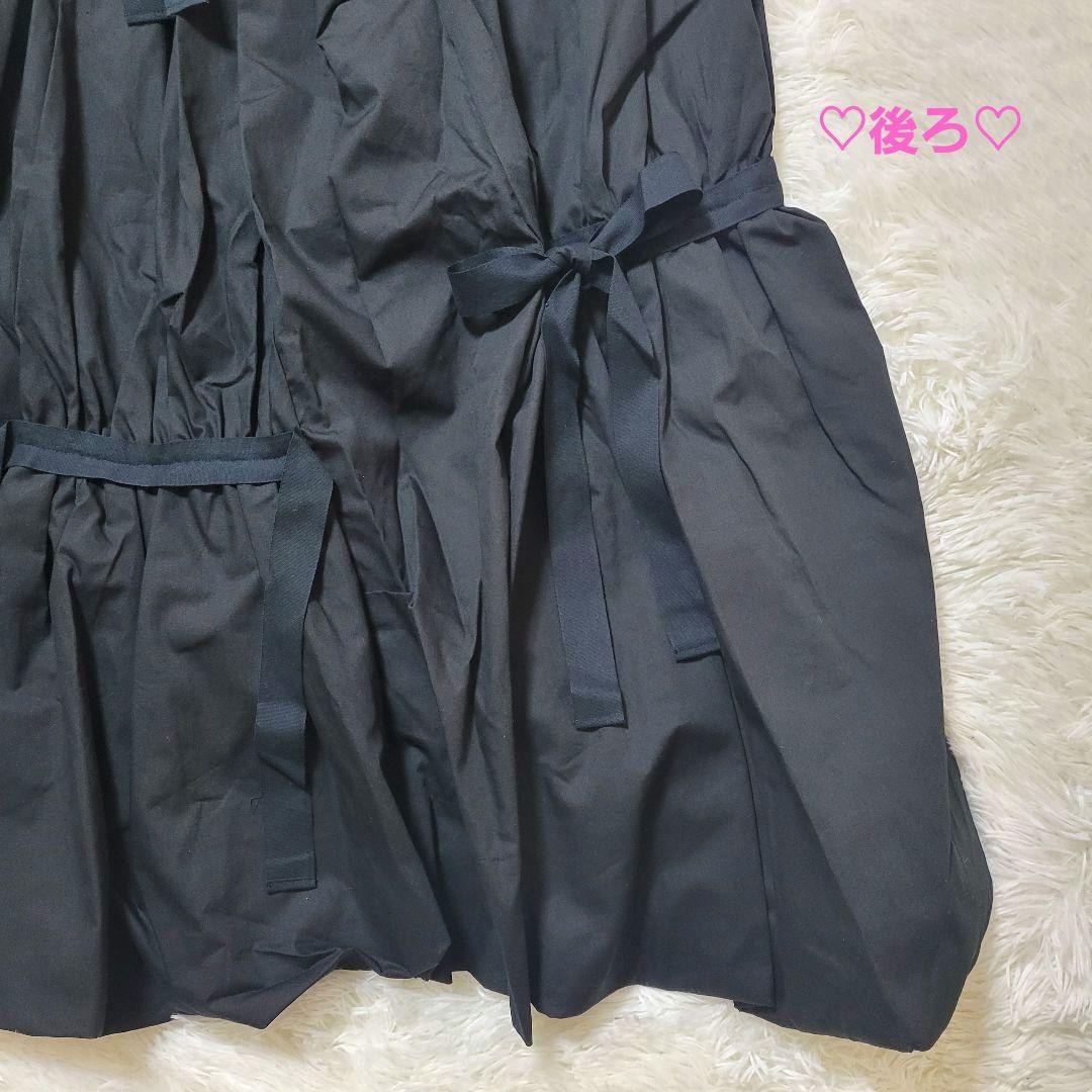 ♡大人F2♡frankygrow♡ギャザー リボン バルーン スカート ブラック