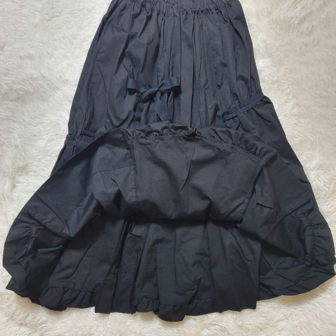 ♡大人F2♡frankygrow♡ギャザー リボン バルーン スカート ブラック