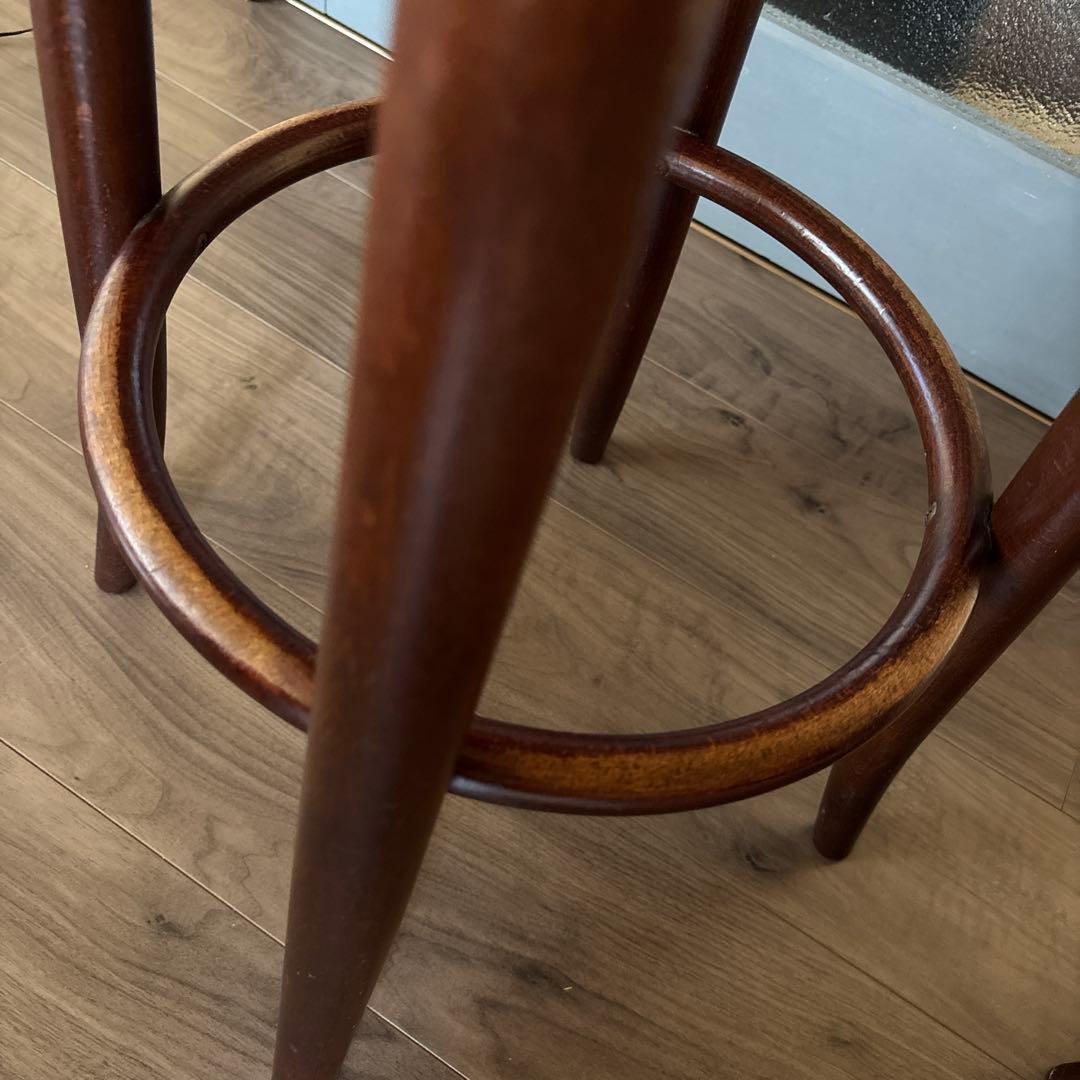 【2脚セット】秋田木工 カウンターチェア ハイスツール ビンテージ 丸椅子 昭和