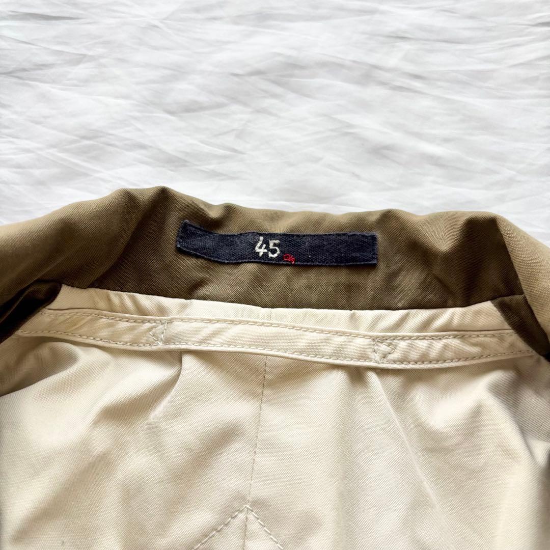 【極美品】　45r 綿ナイロンオックスフォードハーフブルゾン　2way カーキ
