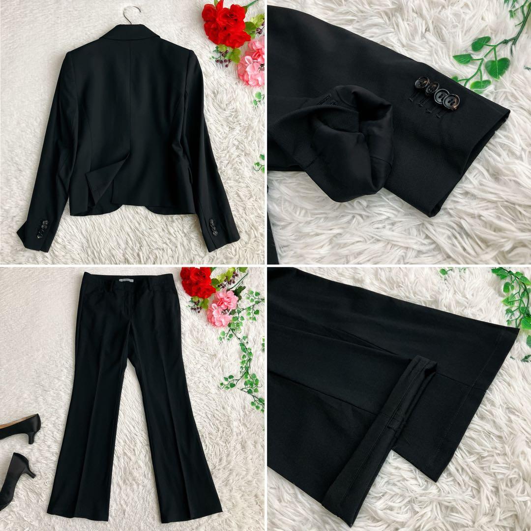 セオリーリュクス★ウール ストレッチ パンツスーツ 1B フレアパンツ ブラック