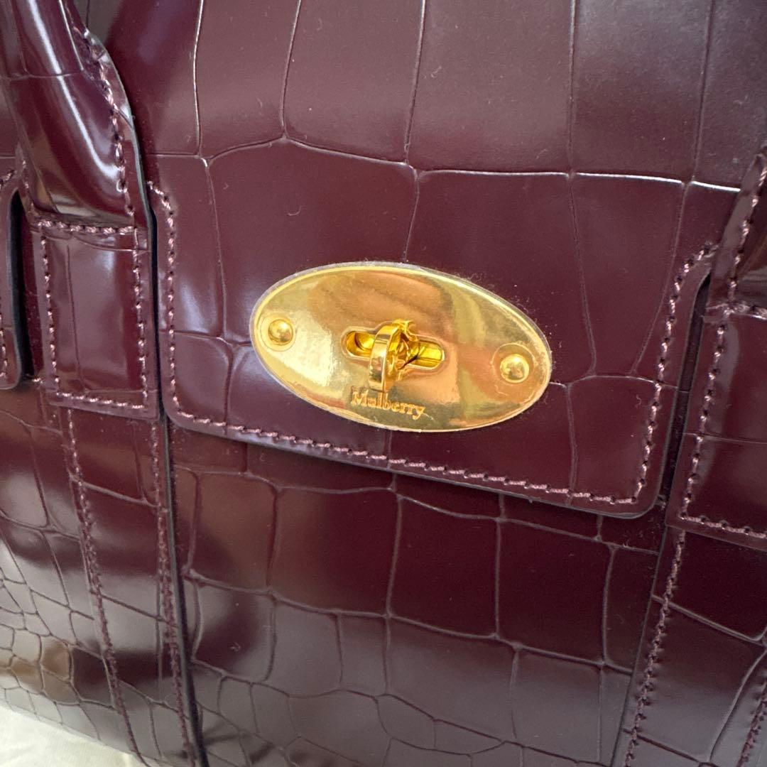 Mulberry バーガンディ ハンドバッグ　ベイズウォーター サッチェル