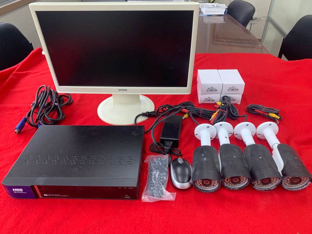 NSS 防犯カメラNSD3004AHD +ワイドモニタ+100万カメラ4台セット