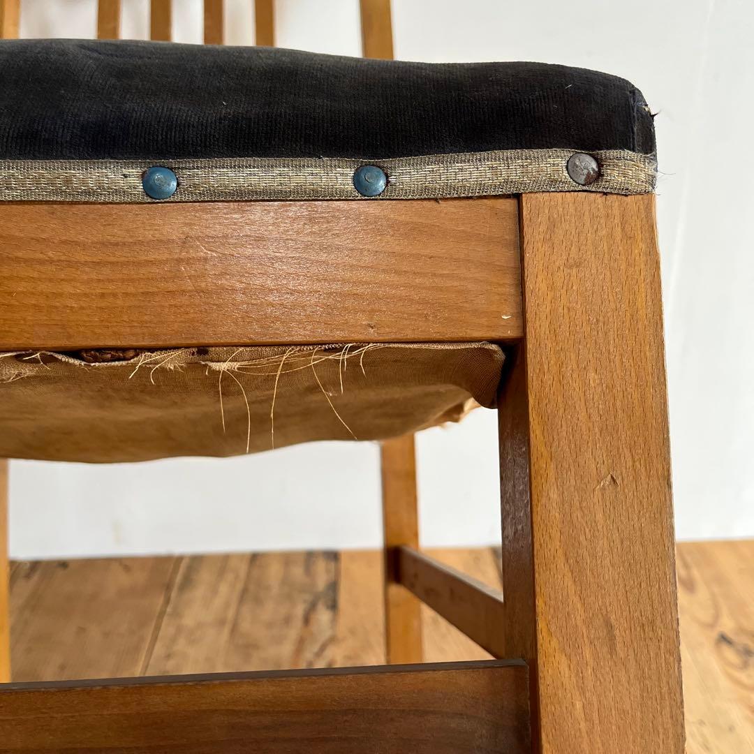 アンティーク 椅子 チェア モケット生地 z837