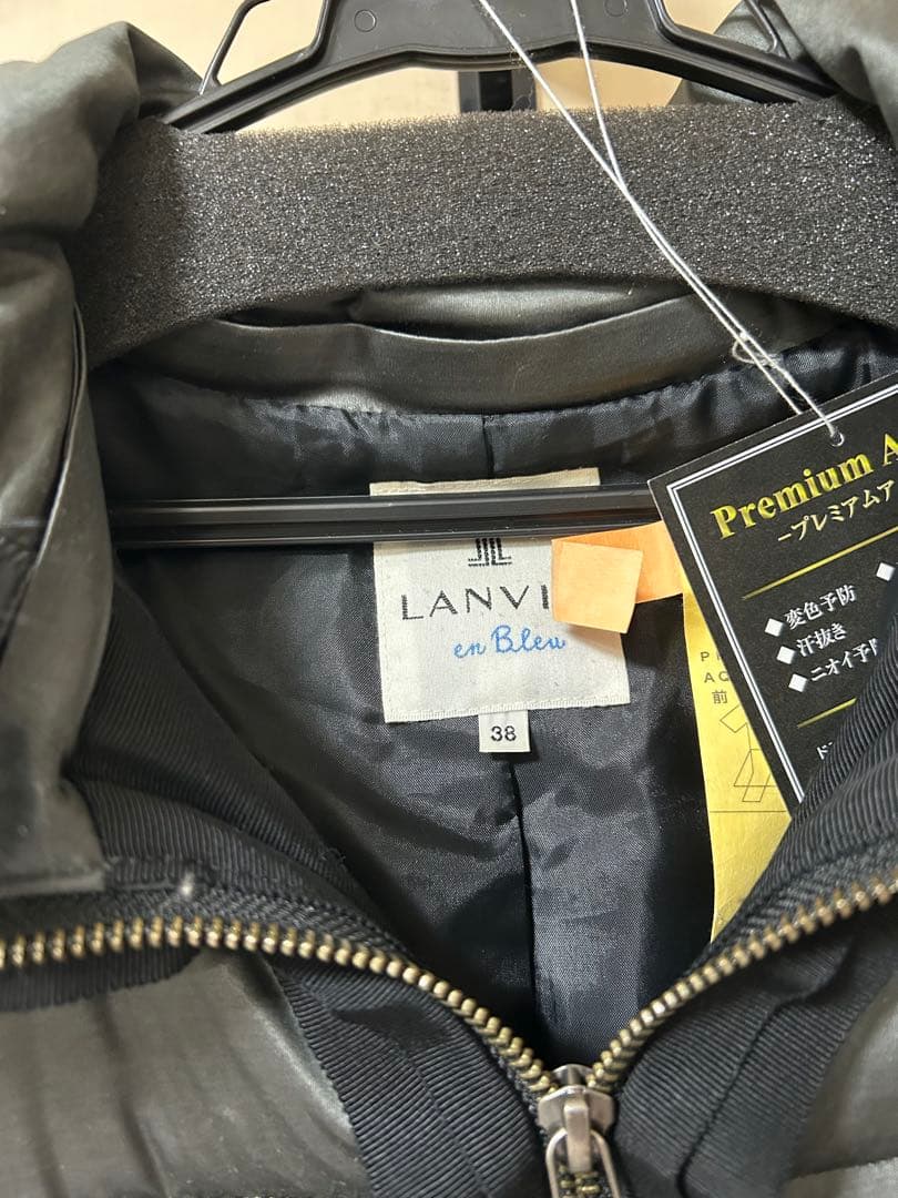 ランバンオンブルー ロングダウンコート フォックスファーフード Mサイズ 38