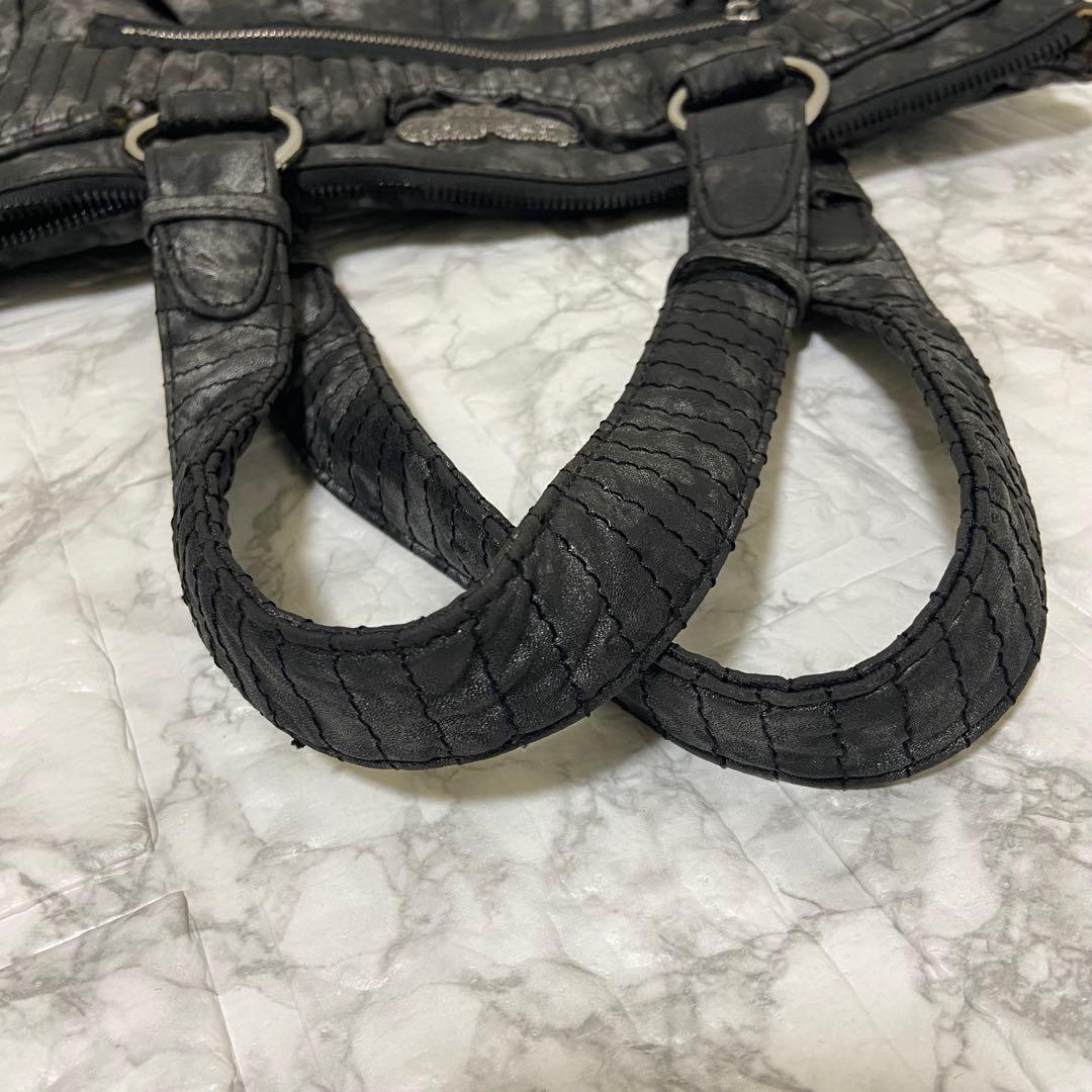 【最終価格】ディーゼルY2kショルダーバッグブラック＆グレー トートバッグA4