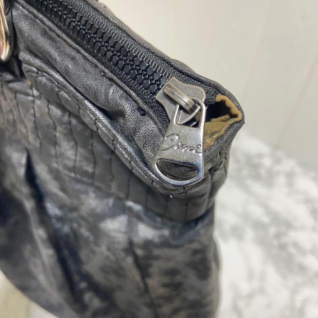 【最終価格】ディーゼルY2kショルダーバッグブラック＆グレー トートバッグA4