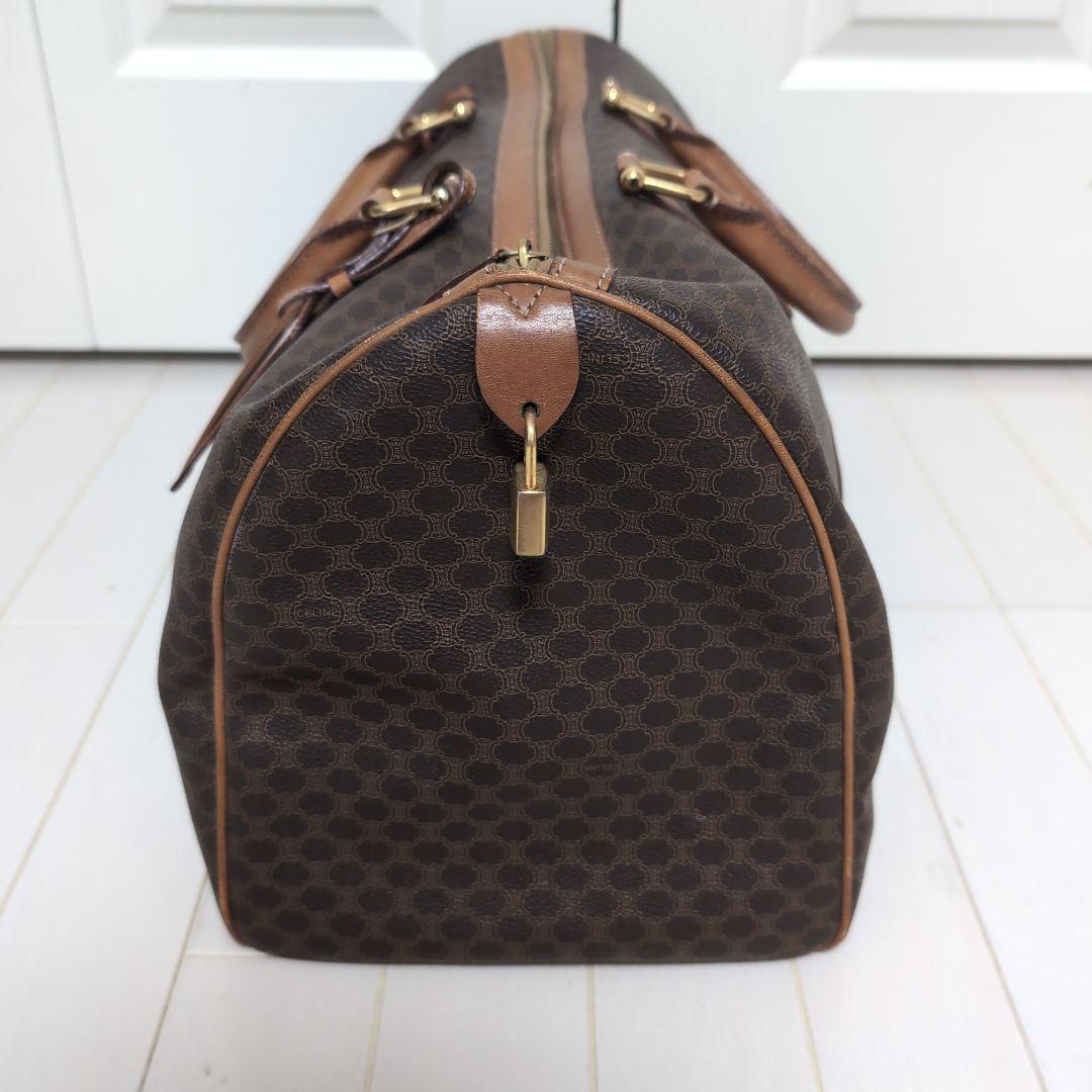 【CELINE】45cm ボストンバッグ　旅行鞄　マカダム柄　PVC