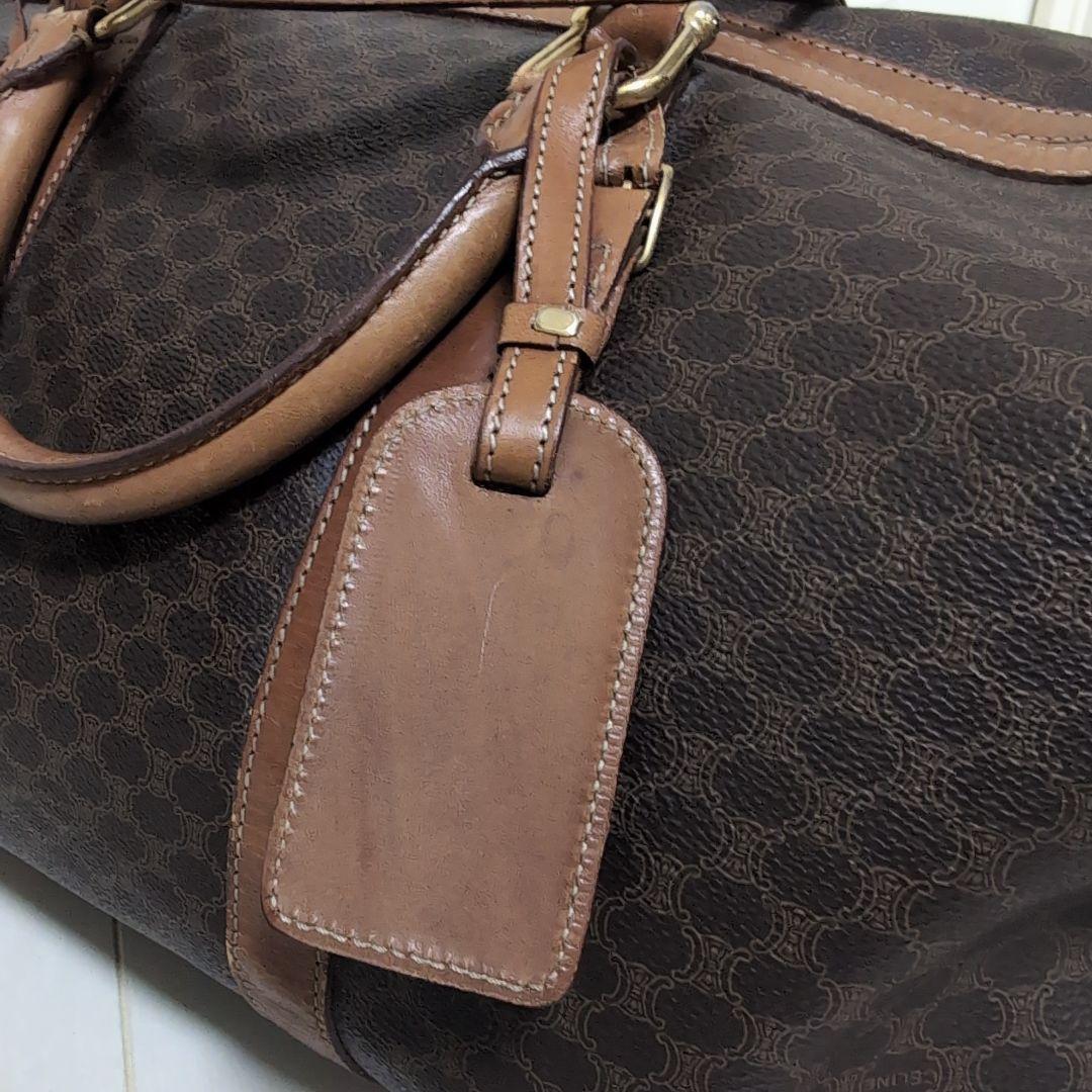 【CELINE】45cm ボストンバッグ　旅行鞄　マカダム柄　PVC