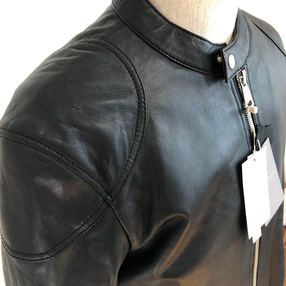 新品未使用　zara ザラ　リアルレザー　ライダース　革ジャン　Ｌサイズ