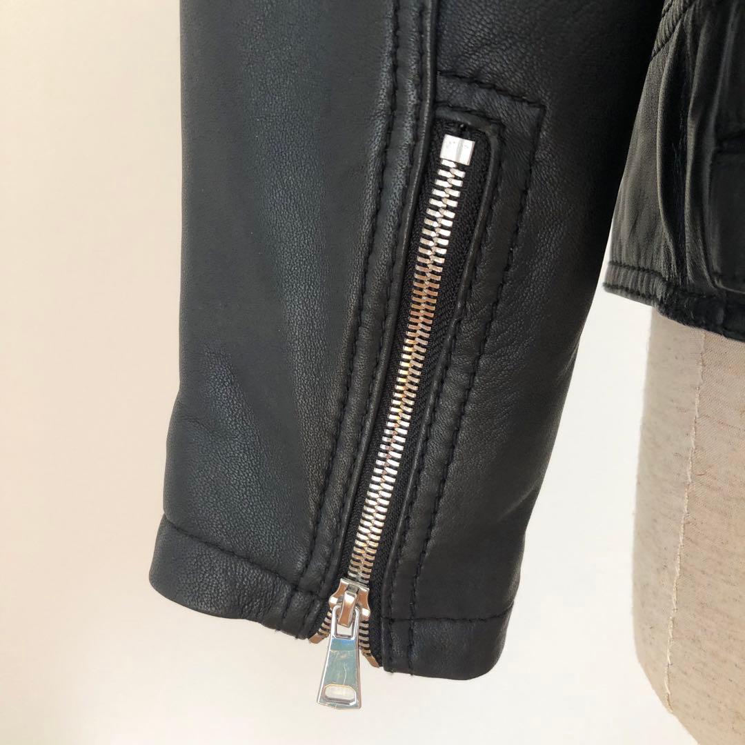 新品未使用　zara ザラ　リアルレザー　ライダース　革ジャン　Ｌサイズ
