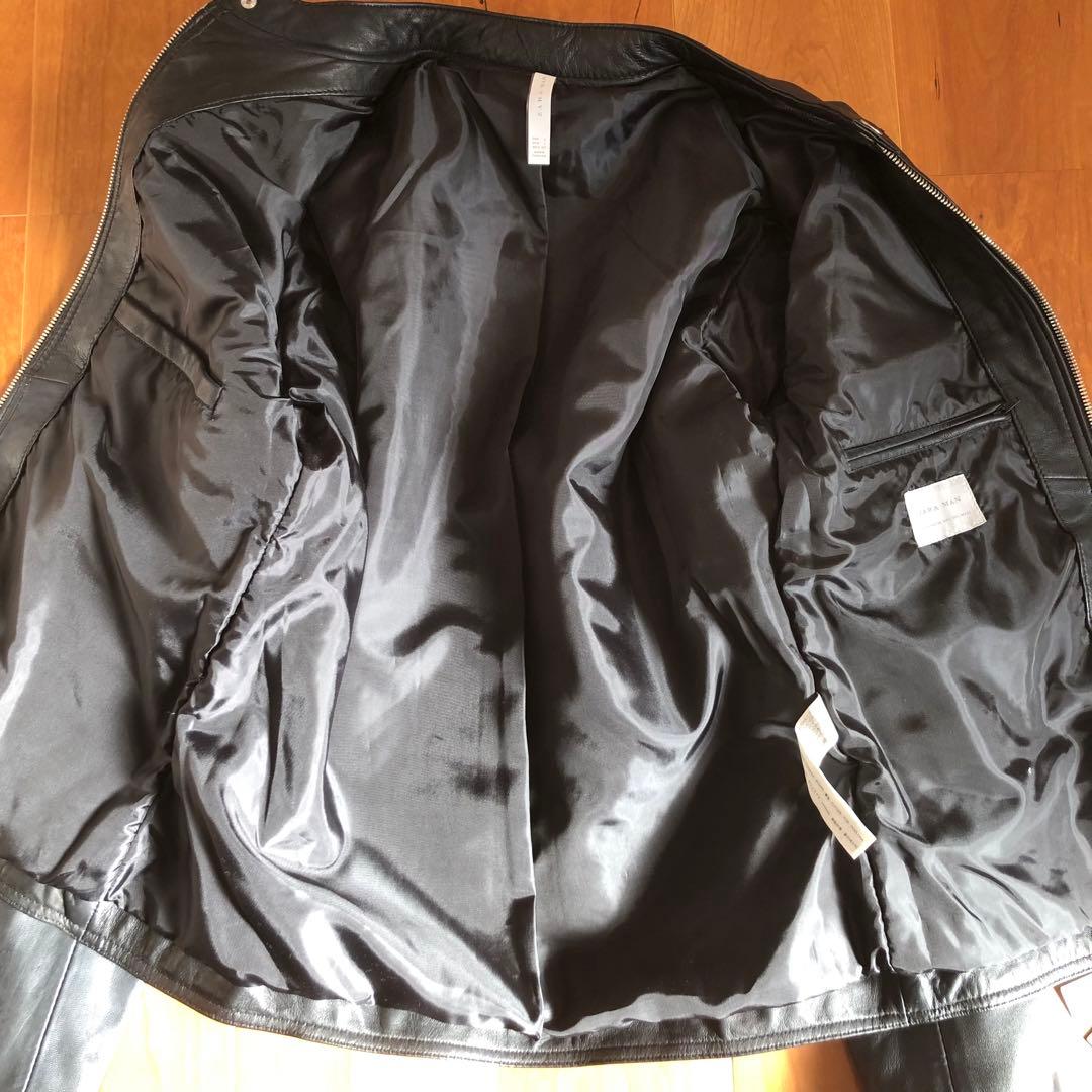 新品未使用　zara ザラ　リアルレザー　ライダース　革ジャン　Ｌサイズ