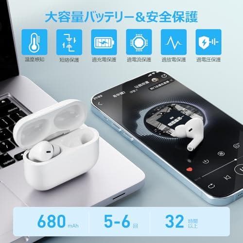 Mounno USB-C充電ケース、Airpods Pro1&2との互換性ありm