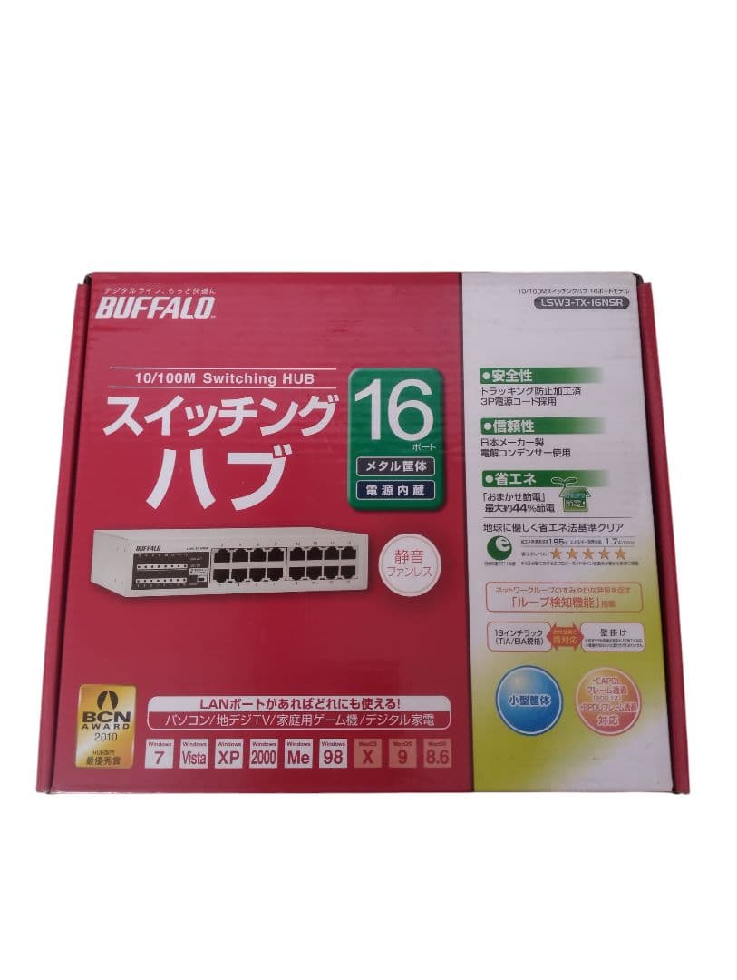 BUFFALO 16ポート金属筐体スイッチングハブ　LSW3-TX-16NSR