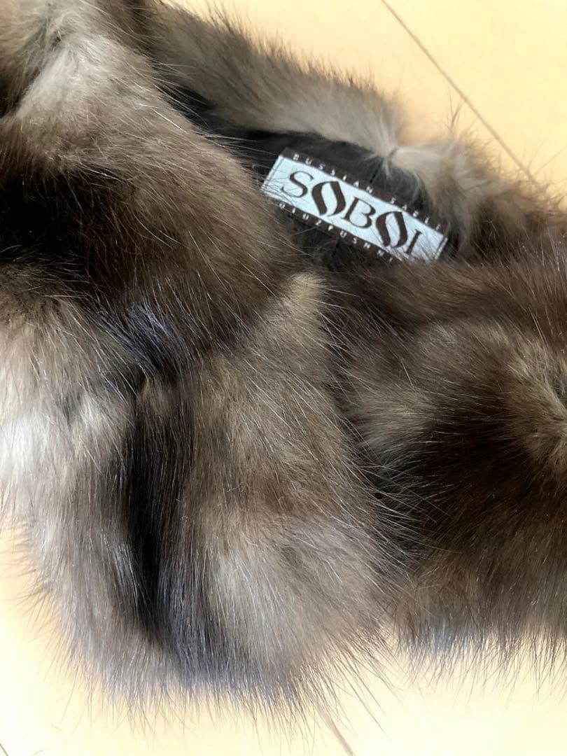 【SOBOL】ロシアンセーブル毛皮マフラーブラウン