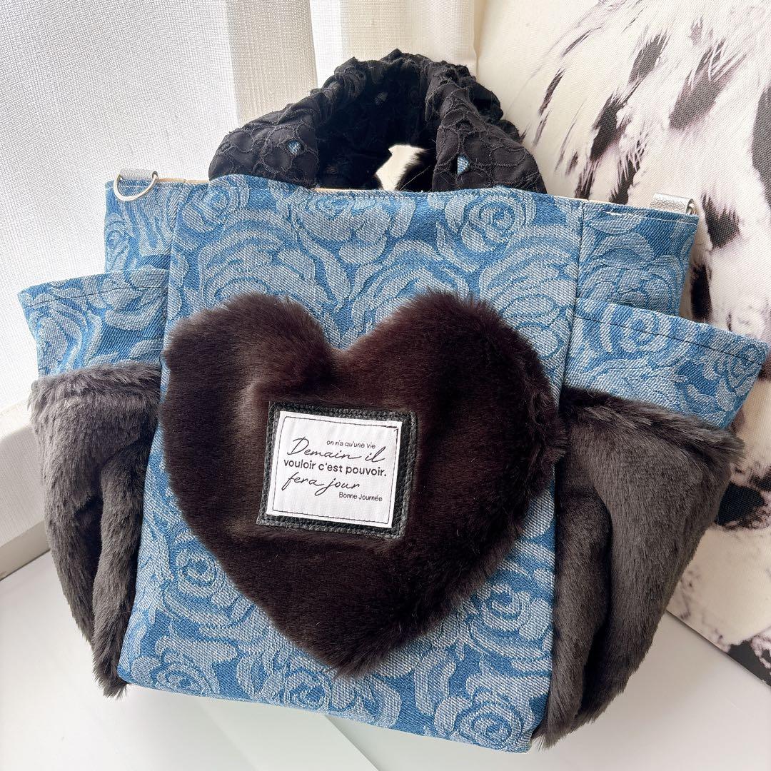 ゆ*ら様 コヤンイサムチョン　薔薇柄クラウディちゃん　ブラックファー