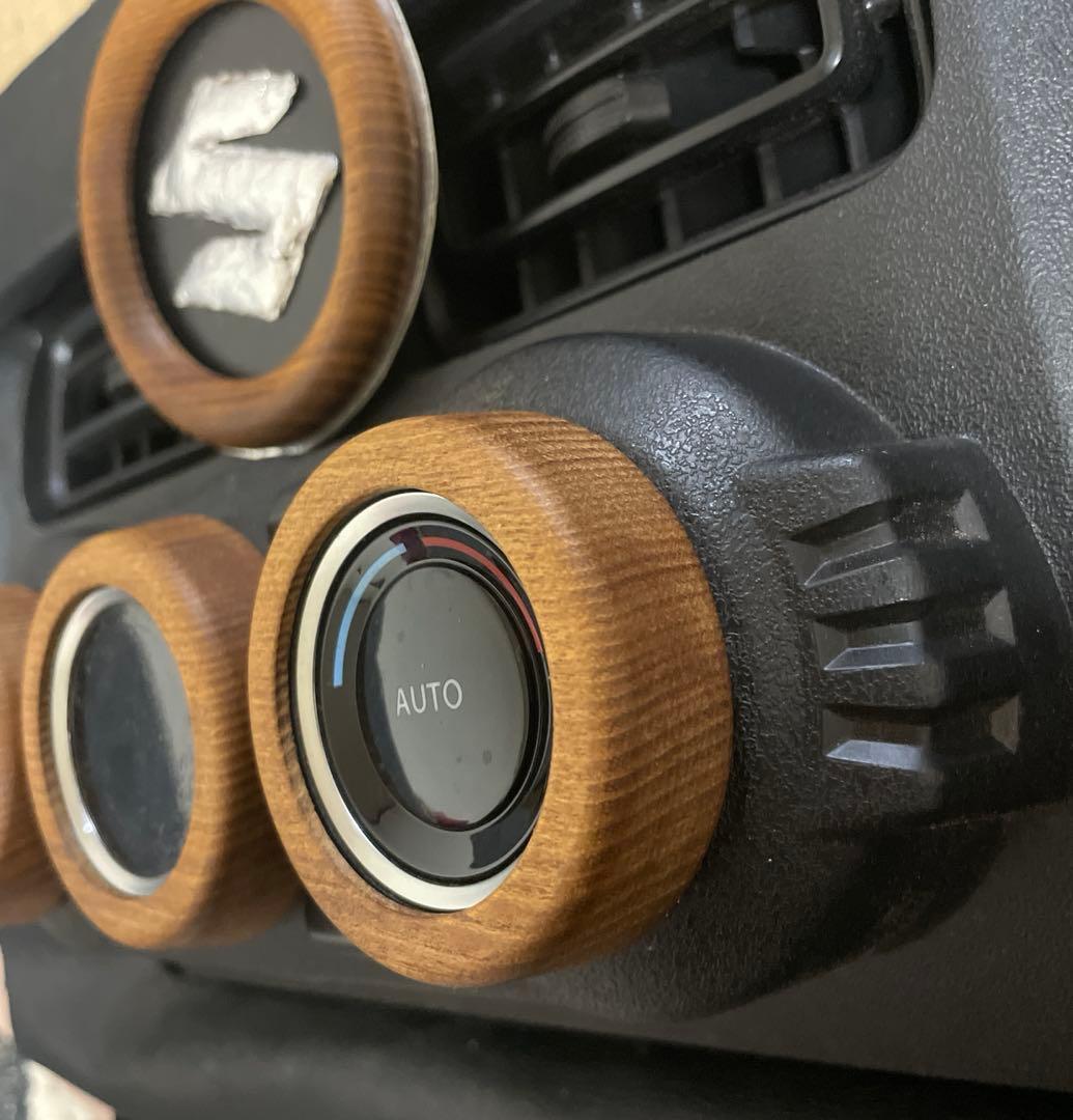 kona様用ジムニーJB64《槐製》エアコンダイヤルリングとハンドルホーンリング