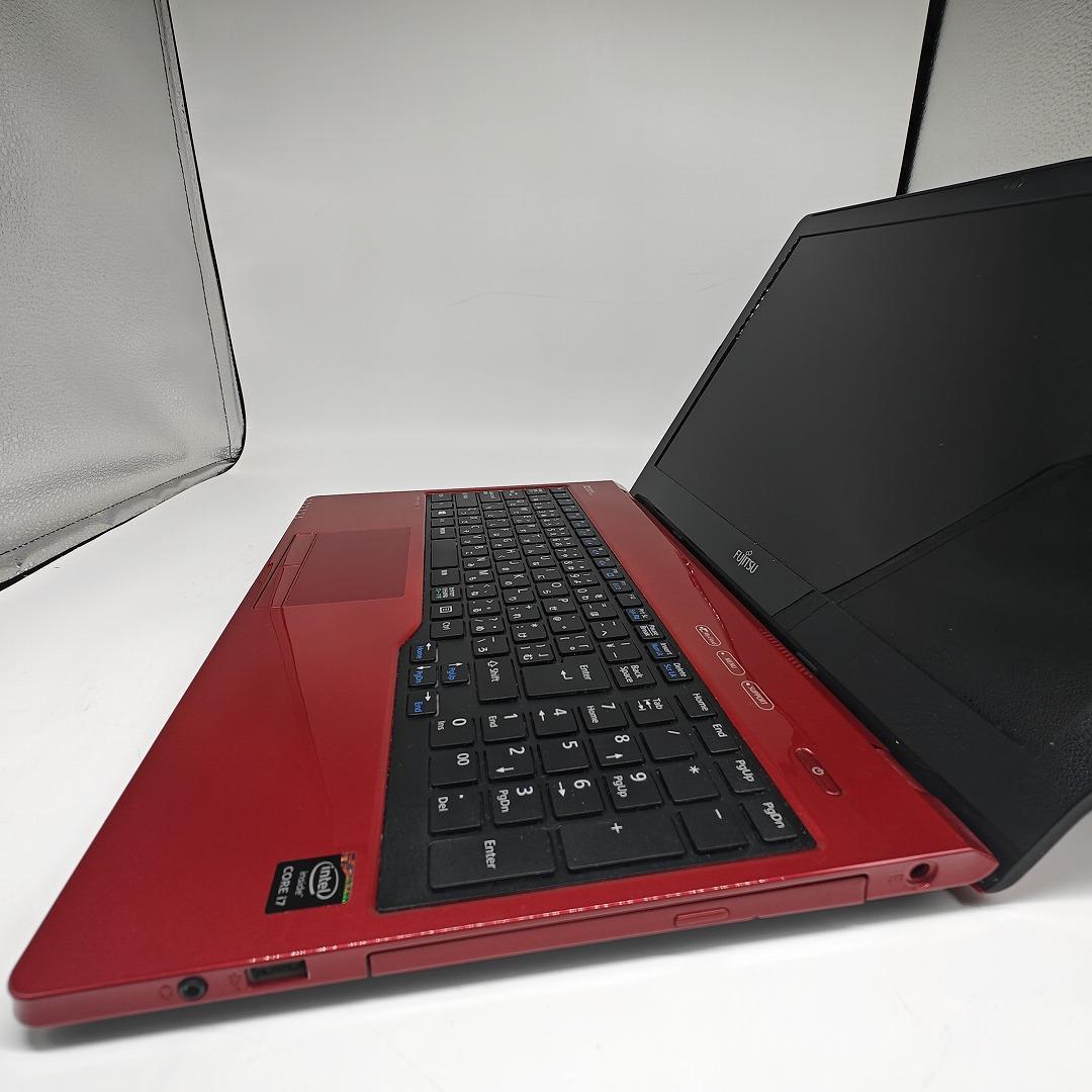 【富士通】AH53 高性能i7 SSD256GB 8GB レッド ノートPC