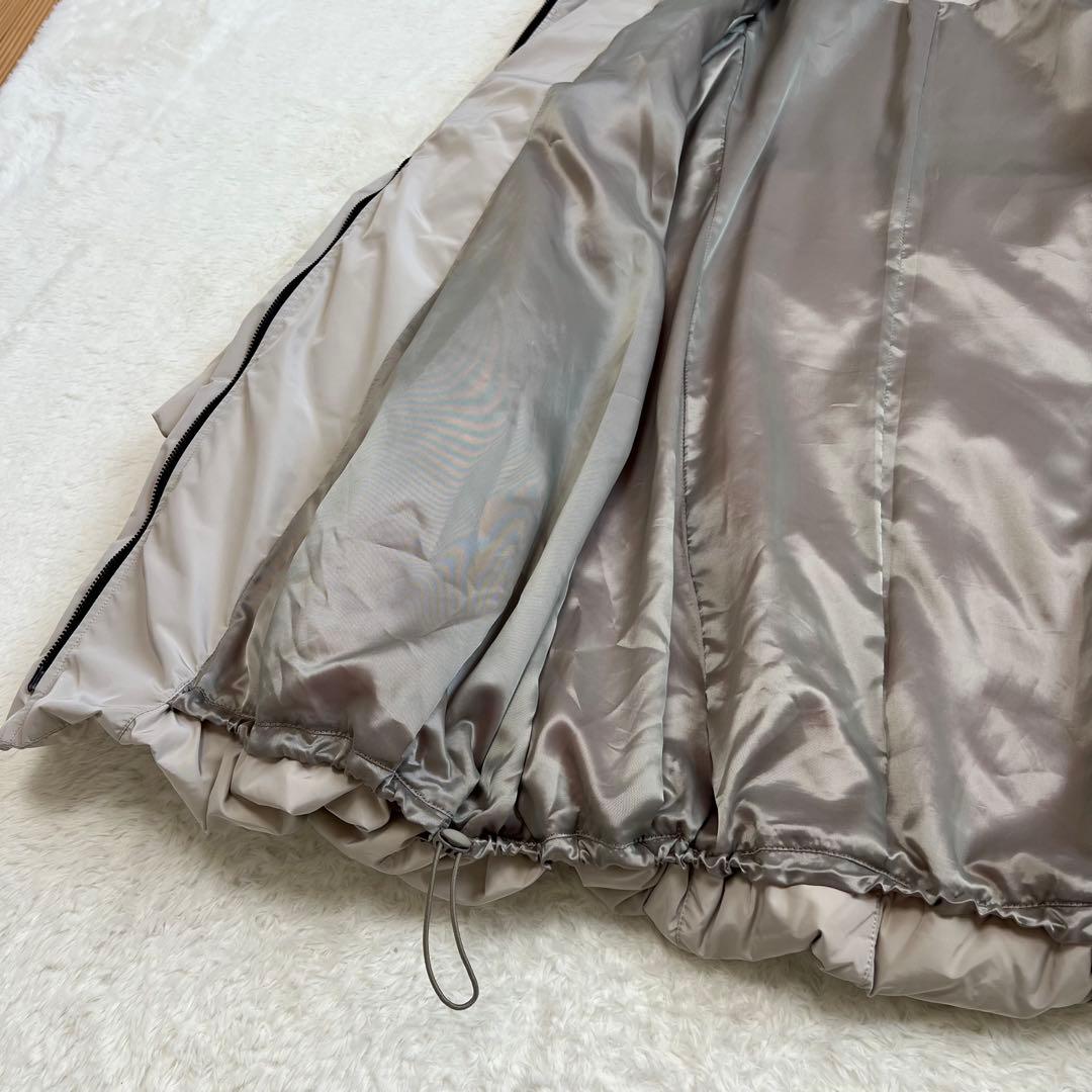 センソユニコ　ダウンジャケット　チェック柄　フェザー　ツイード　ベージュ