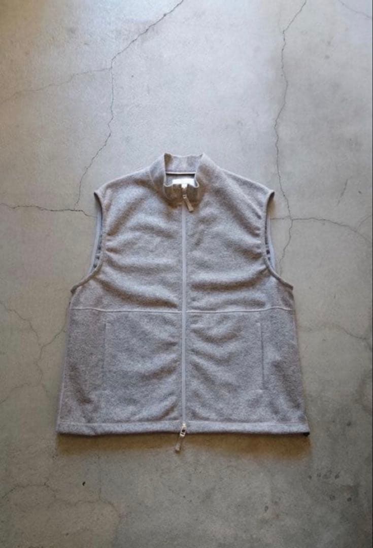 Still by hand ウールナイロンジップベスト 48