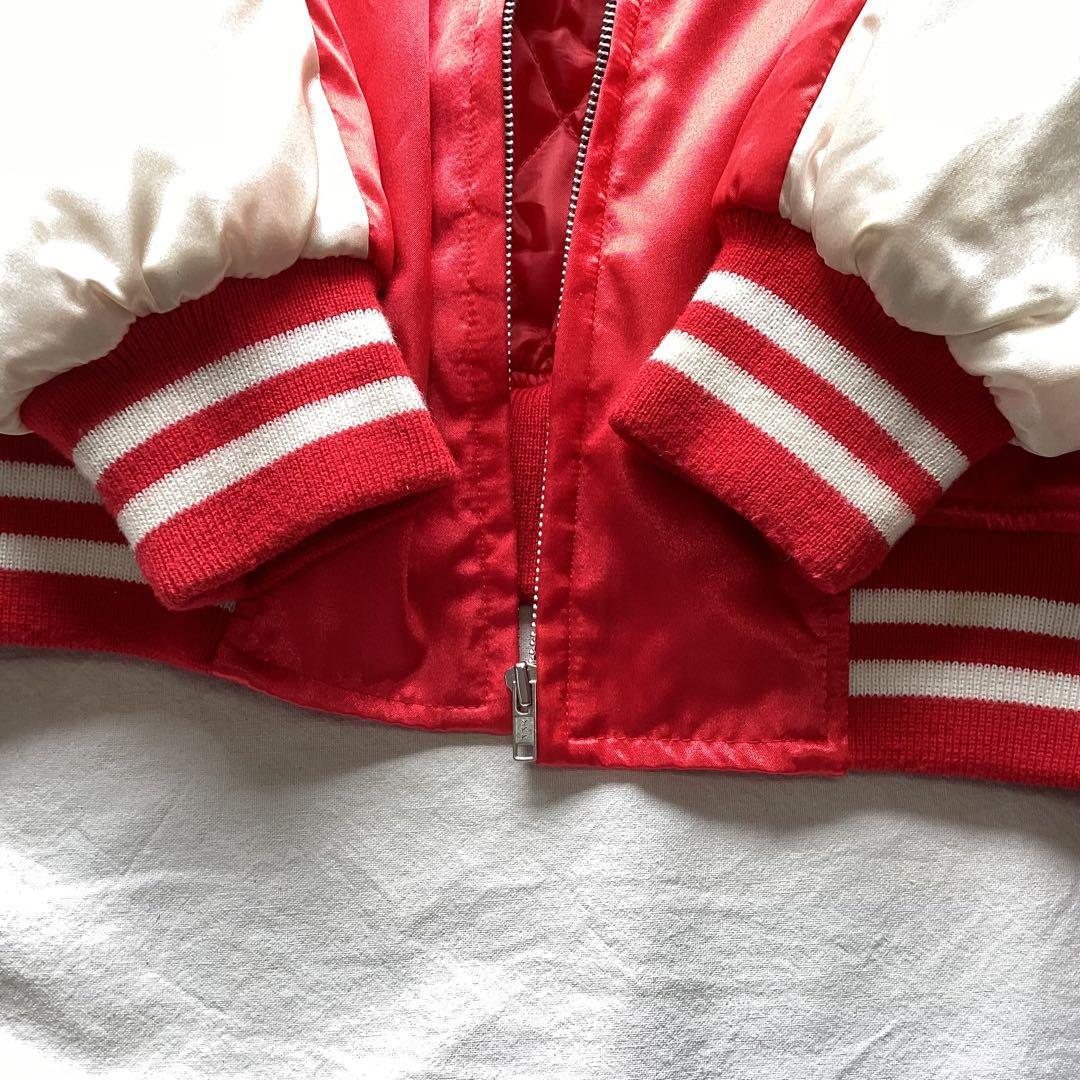 HOSHIHIME サテン スカジャン 鷹 龍 刺繍 中綿 フリーサイズ