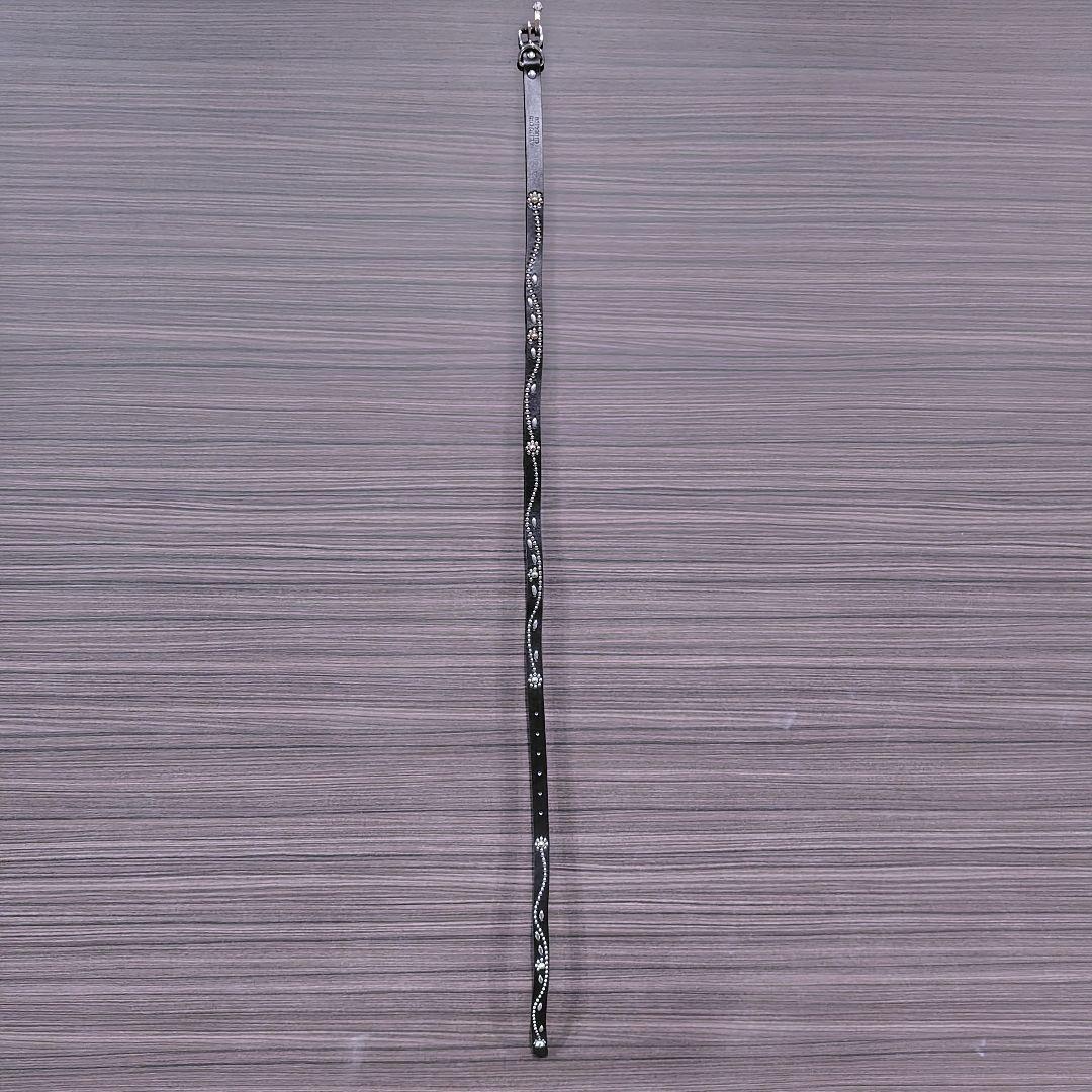 フラワー銀■本革レザーフルスタッズナローベルト☆シルバーフローラル