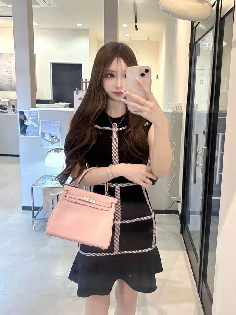 Lumignon ルミニョン love check summer knit op