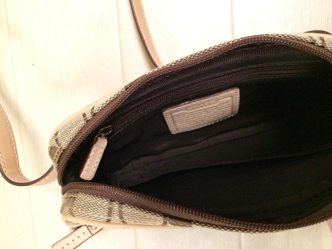 新品コーチcoachウエストポーチバッグケースかばんシグネチャーベージュ