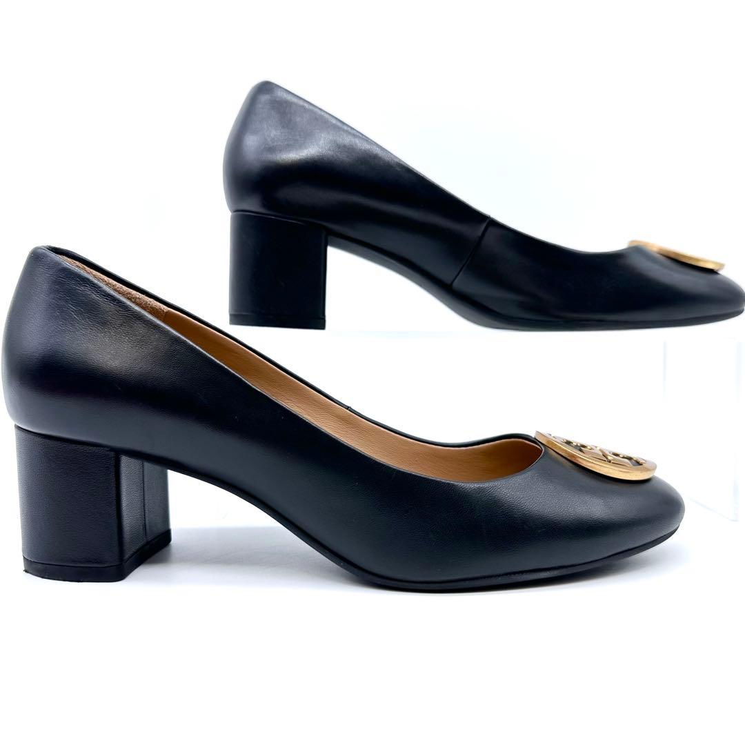 ほぼ未使用✨トリーバーチ BENTON レザー パンプス サークルロゴ 24cm