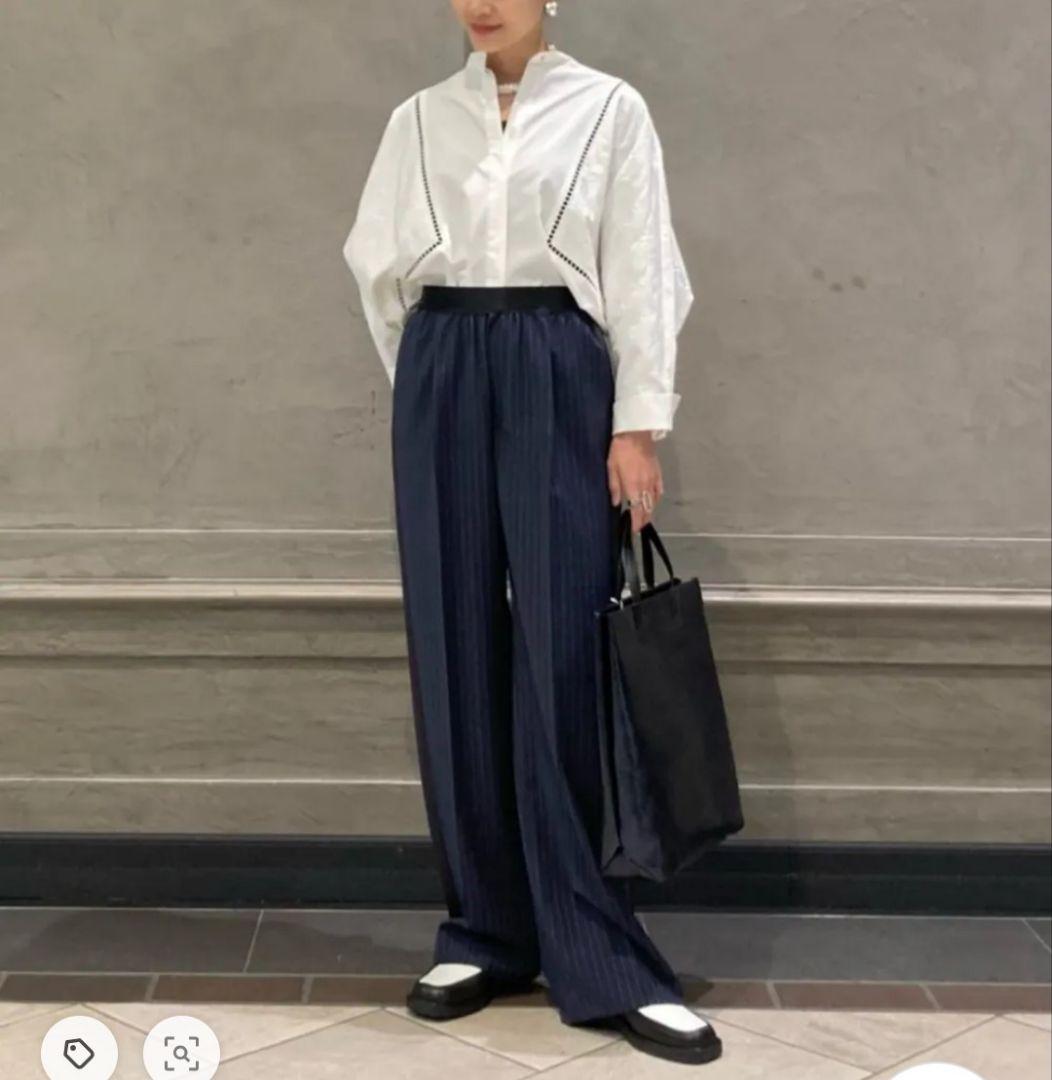 UNITED ARROWS　エンブロイダリー コンビ ドルマンブラウス