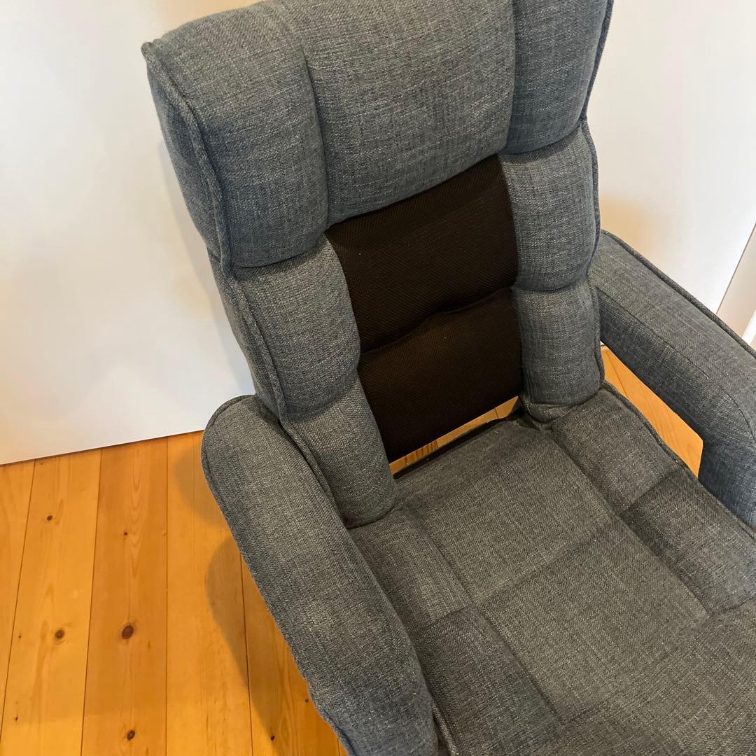 腰の神様がくれた中座椅子 ブルー/肘掛け付き/回転式 / 14段階)