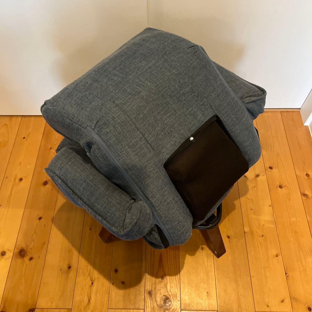 腰の神様がくれた中座椅子 ブルー/肘掛け付き/回転式 / 14段階)