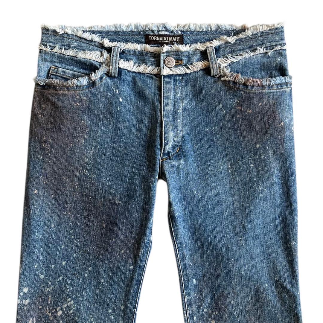 00s TORNADO MART FEMME ブリーチ フリンジ フレアデニム