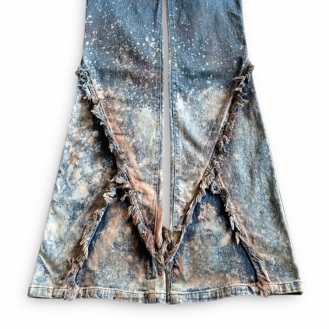 00s TORNADO MART FEMME ブリーチ フリンジ フレアデニム