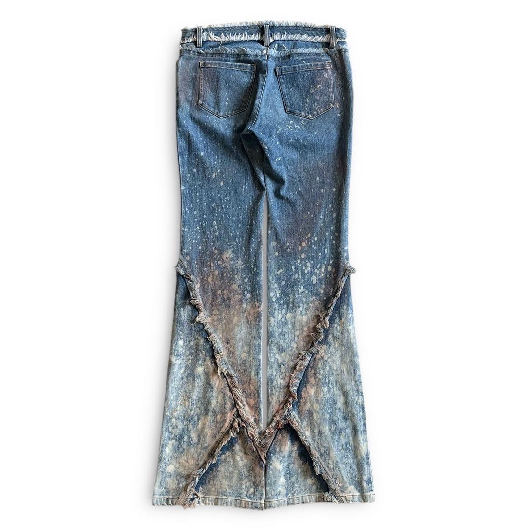 00s TORNADO MART FEMME ブリーチ フリンジ フレアデニム