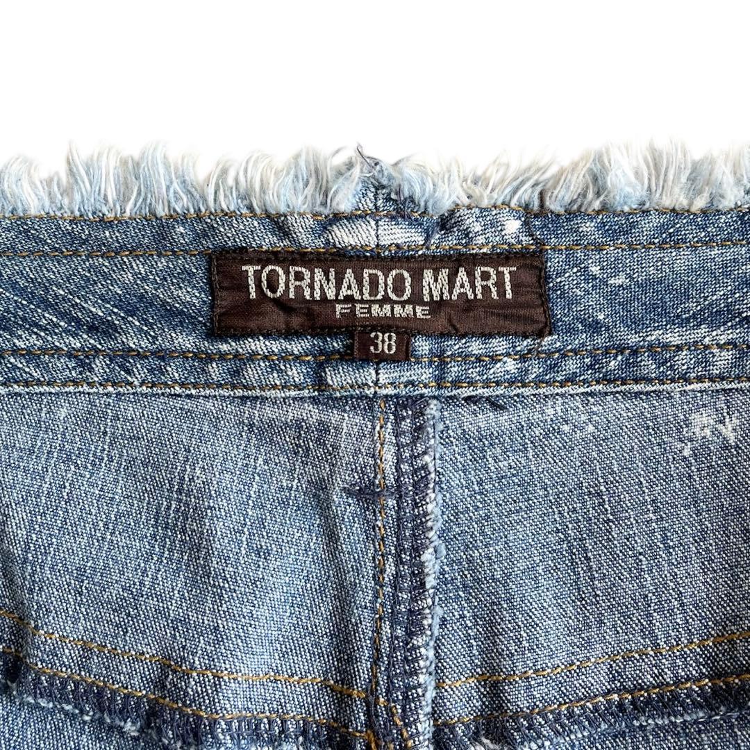 00s TORNADO MART FEMME ブリーチ フリンジ フレアデニム