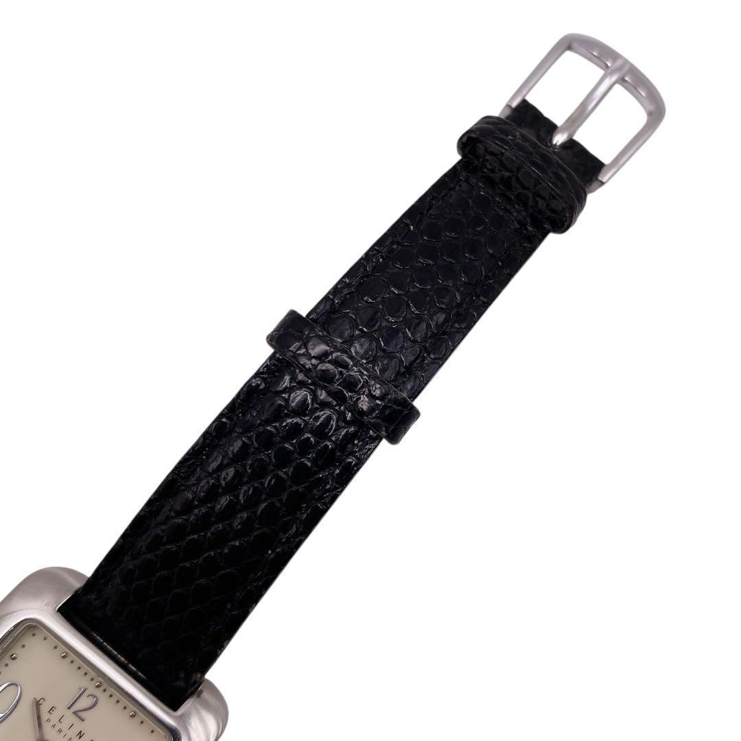 専用 CELINE スクエア デイト シルバー スイス製 腕時計 1305