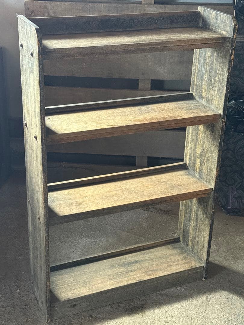 昭和レトロ4段木製ラック現地受取値引き可