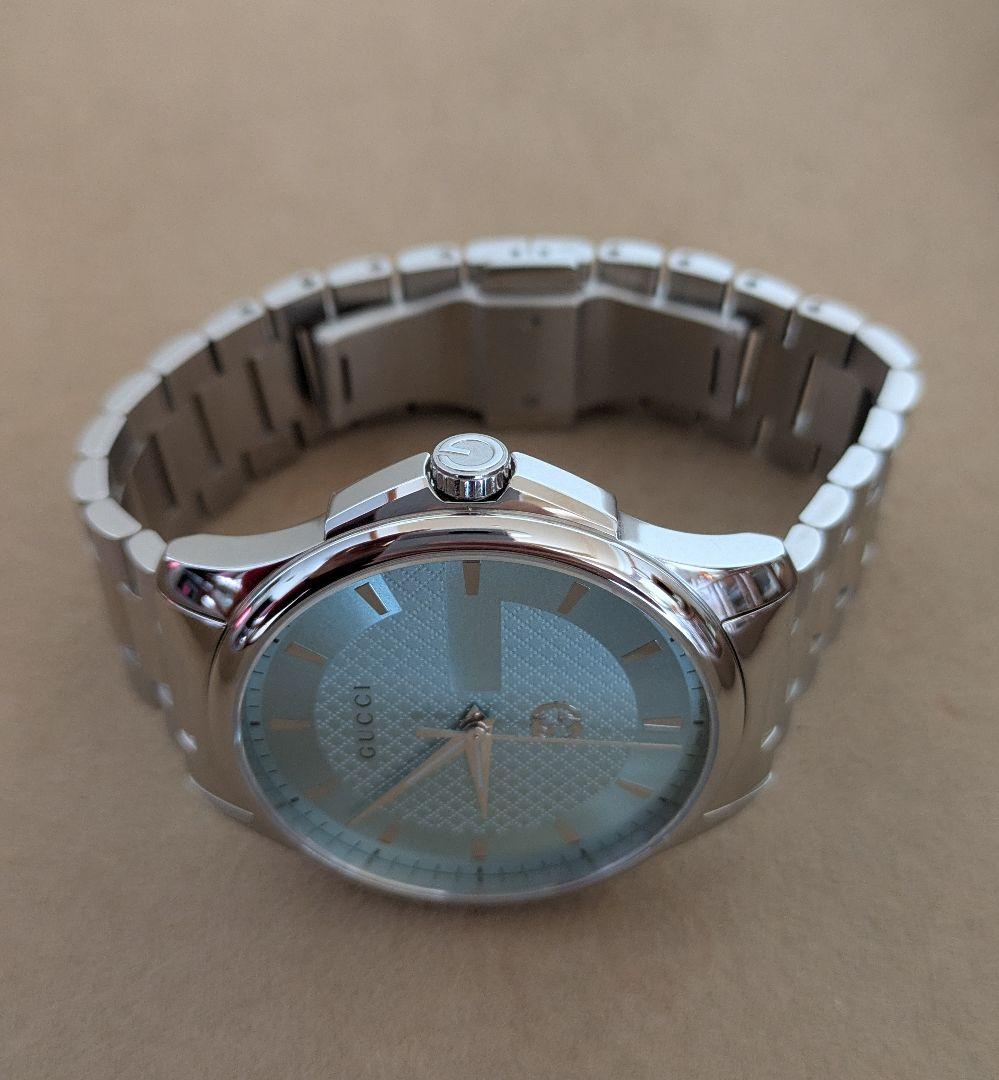 【美品】GUCCIタイムレスターコイズブルー腕時計ペア2本