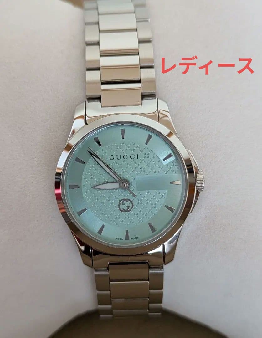 【美品】GUCCIタイムレスターコイズブルー腕時計ペア2本
