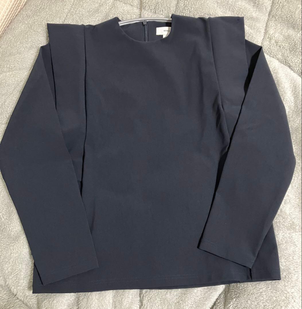 HYKE 長袖ブラウス　NAVY