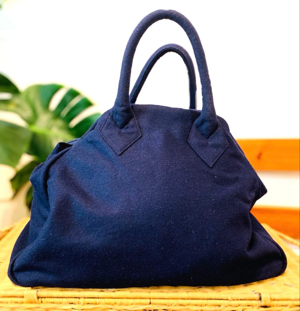 ⭐︎Vivienne Westwood ネイビーwoolボストンバッグ