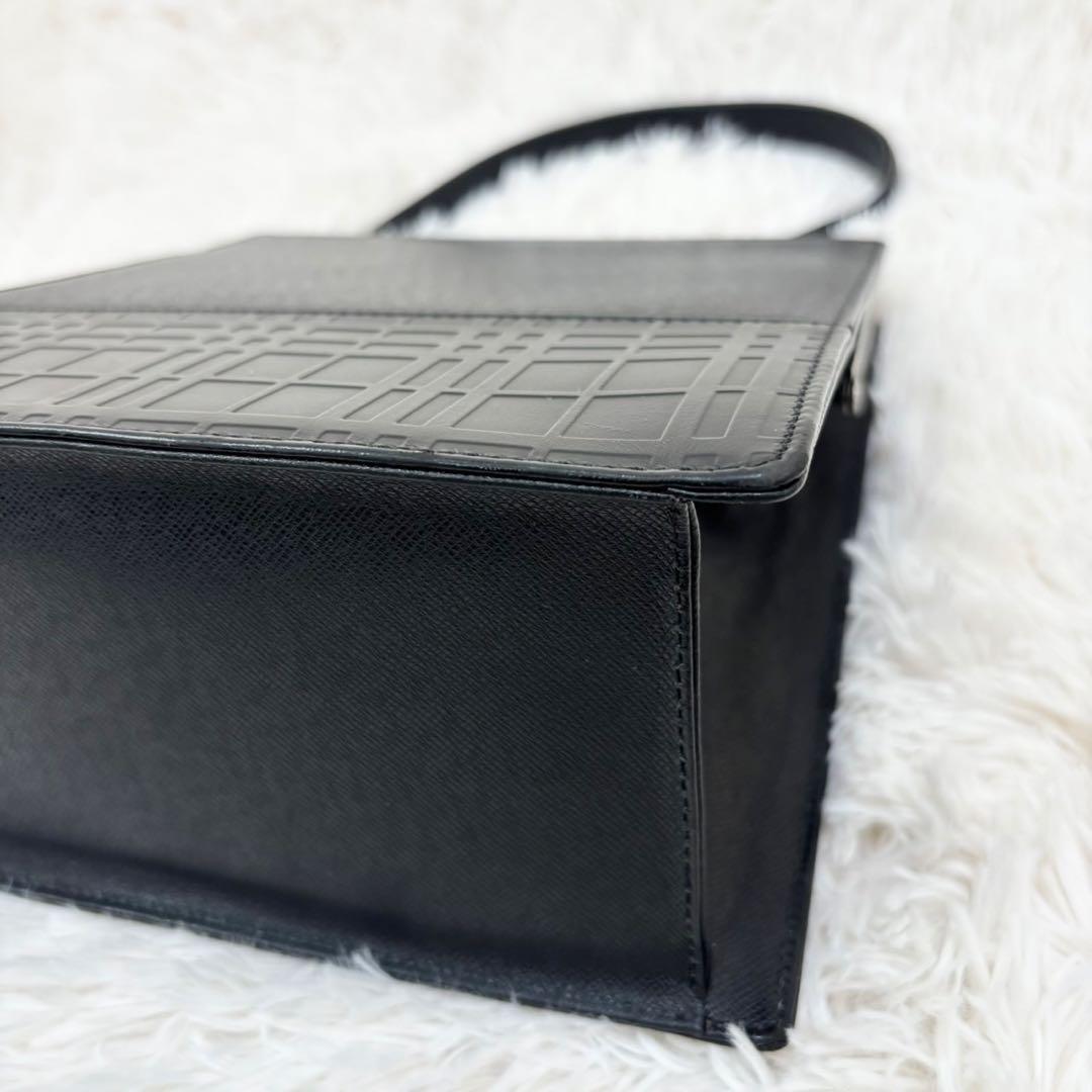 バーバリーロンドン サフィアーノレザー ノバチェック 冠婚葬祭 黒