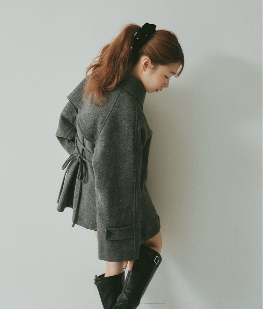 kastane ダッフルフレアコート　チャコールグレー