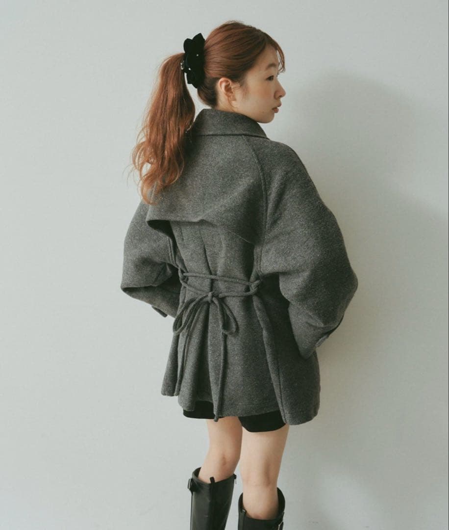 kastane ダッフルフレアコート　チャコールグレー