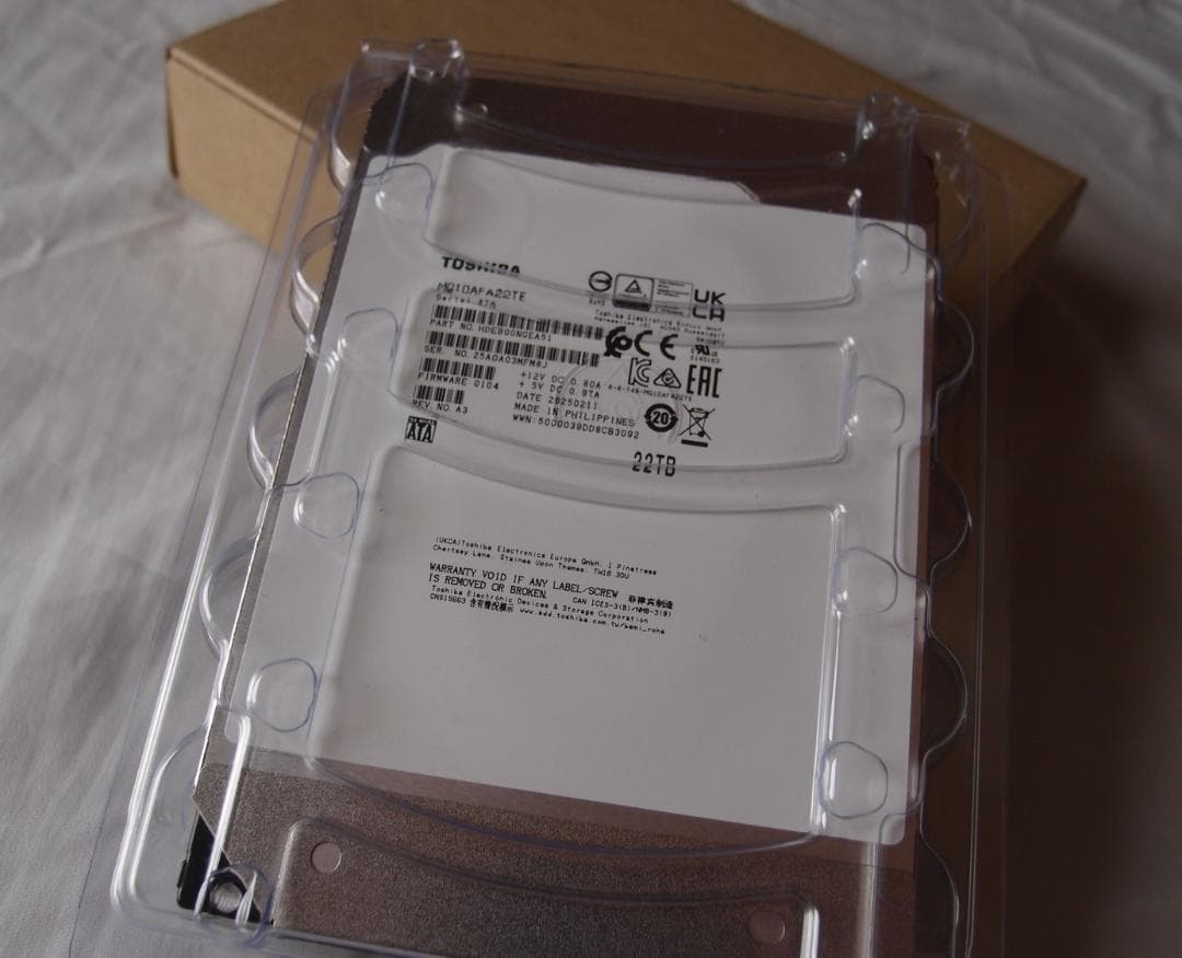 マ*ン様 ⭐新品同様・メーカー保証5年付⭐東芝 22TB HDD×2本（合計44