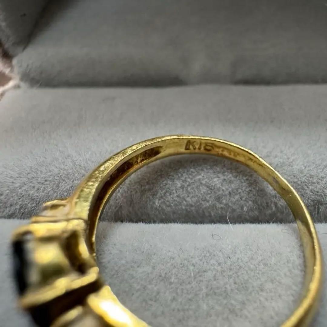 ま*ま様 【刻印あり】１８K指輪サファイヤ付き